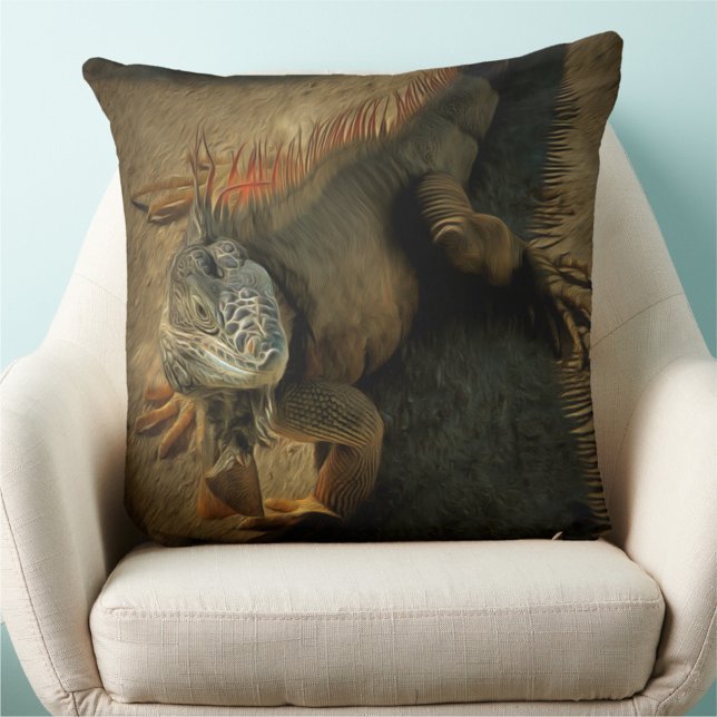 Pedro the Iguana 0768 Throw Pillow (Creator Uploaded)