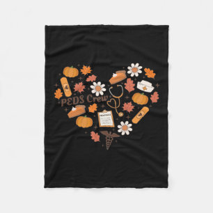 Peds Crew Fall Pediatrics Thanksgiving Peds Nurse Fleece Blanket