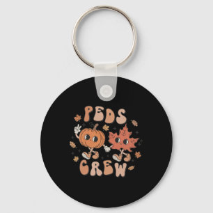 PEDS Crew Pumpkin Thanksgiving Fall Pediatric Nurs Keychain