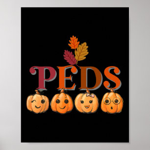 Peds Cute Pumpkin Fall Thanksgiving Pediatric Nurs Poster