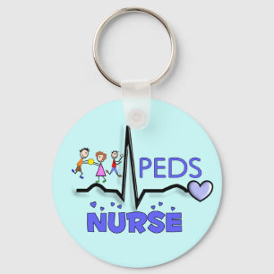 PEDS NURSE QRS Design T-Shirts & Gifts Keychain