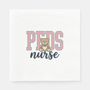 Peds Nurse Teddy Bear Vintage Shirt Design_1 Napkin