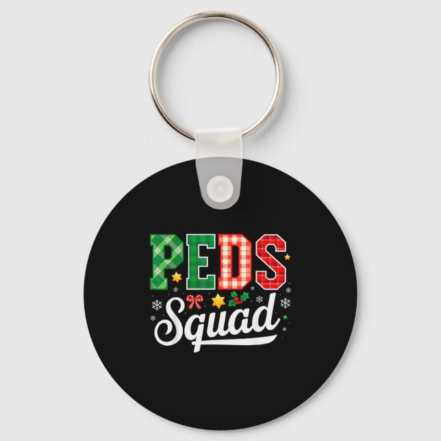 Peds Squad Pediatric Nursing Funny Pediatric Nurse Keychain (Front)