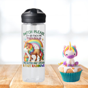 Pee Glitter, Cupcakes, & Fart Rainbows Water Bottle