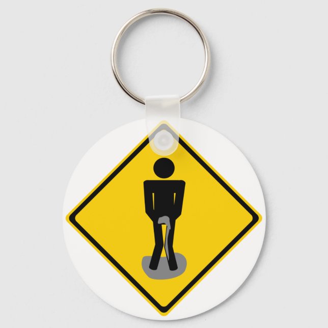 Pee Pants Road Sign Keychain (Front)