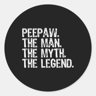 Pee-paw The Man The Myth The Legend Bunnyaw Funny  Classic Round Sticker