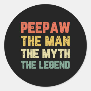 Pee-paw The Man The Myth The Legend Bunnyaw Vintag Classic Round Sticker