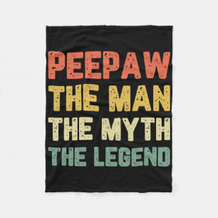 Pee-paw The Man The Myth The Legend Bunnyaw Vintag Fleece Blanket