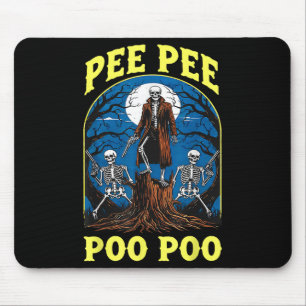 Pee Pee Poo Poo Cursed Gen Z Meme Funny Skeleton W Mouse Pad