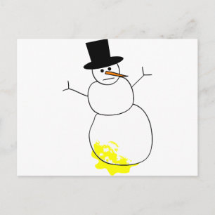 Peed on Snowman Postcard