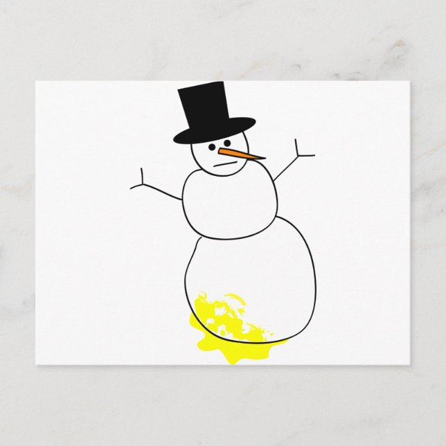 Peed on Snowman Postcard (Front)