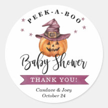 Peek-a-Boo Baby Shower Sticker