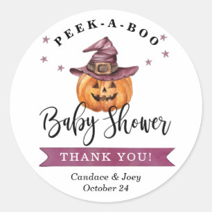 Peek-a-Boo Baby Shower Sticker