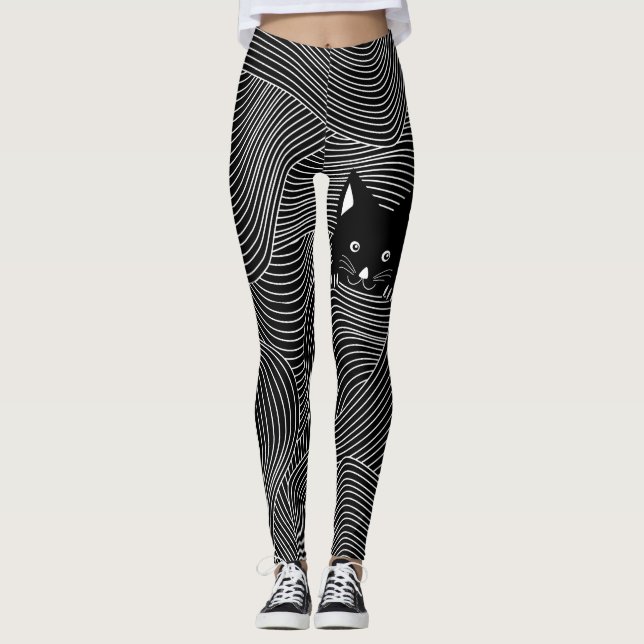 Peek a Boo Cat Leggings (Front)