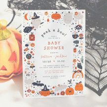 Peek A Boo Cute Halloween Baby Shower