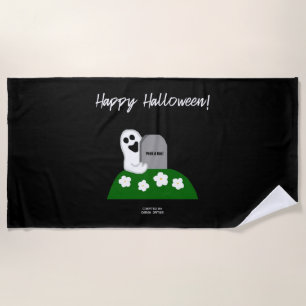 Peek A Boo Ghost Beach Towel