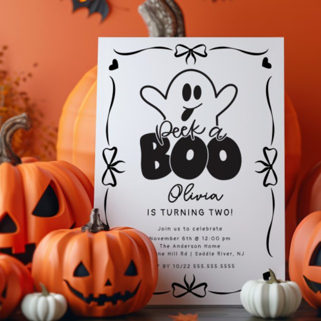 Peek A Boo Ghost Birthday  Invitation (Creator Uploaded)