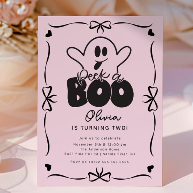 Peek A Boo Ghost Birthday  Invitation (Creator Uploaded)