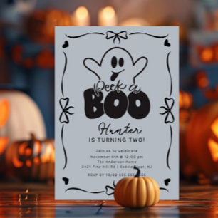 Peek A Boo Ghost Birthday  Invitation