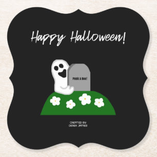 Peek A Boo Ghost Bracket Paper Coaster