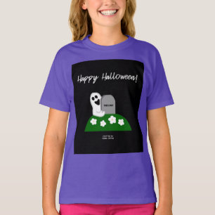 Peek A Boo Ghost Girls Purple T Shirt