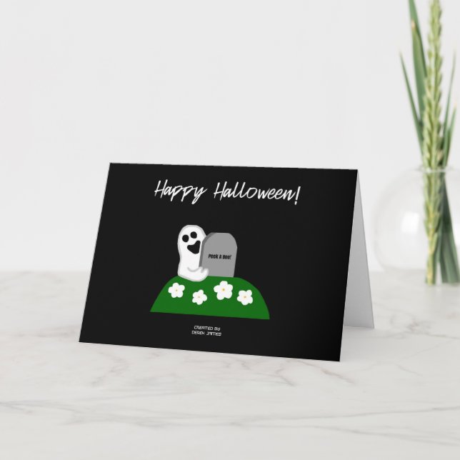 Peek A Boo Ghost Greeting Card (Front)