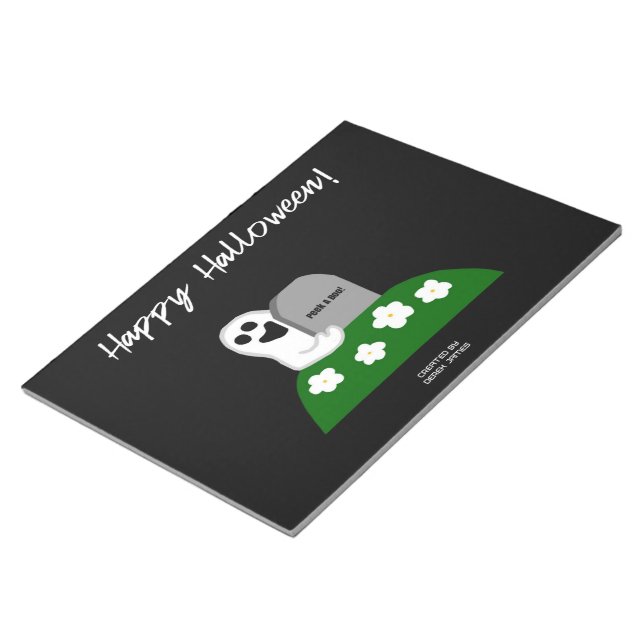 Peek-A-Boo Ghost Notepad (27.9 cm x 21.6 cm) (Angled)