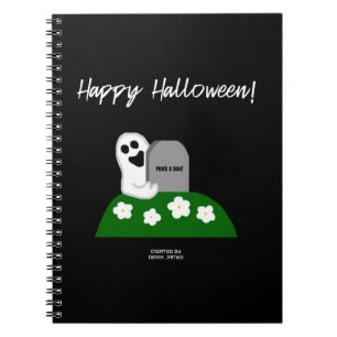 Peek A Boo Ghost Spiral Photo Notebook