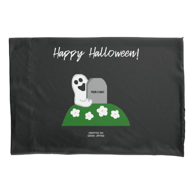 Peek A Boo Ghost Standard Pillowcase (Front)