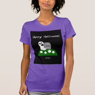 Peek A Boo Ghost Women's Purple T Shirt