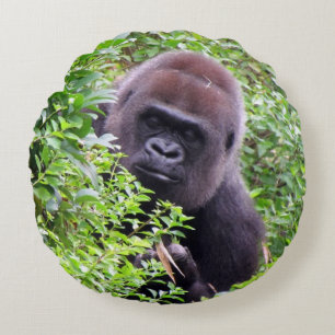 Peek-A-Boo Gorilla Throw Pillow