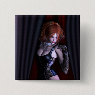Peek A Boo Gothic Fantasy 2 Inch Square Button