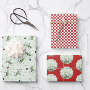 Peek-a-Boo Grasshopper 1st Birthday Picnic Party Wrapping Paper Sheet