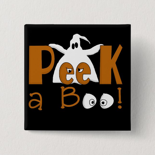 Peek A Boo Halloween T-shirts and Gifts 2 Inch Square Button (Front)
