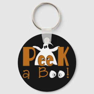 Peek A Boo Halloween T-shirts and Gifts Keychain