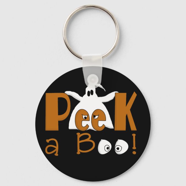 Peek A Boo Halloween T-shirts and Gifts Keychain (Front)
