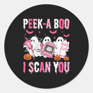 Peek A Boo I Scan You Soky Sonographer Ultrasound Classic Round Sticker