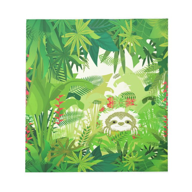 Peek a Boo Jungle Sloth Notepad (Front)