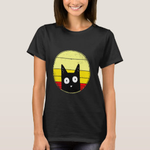 Peek A Boo Kitten Crazy Cat Retro Sunset Distresse T-Shirt