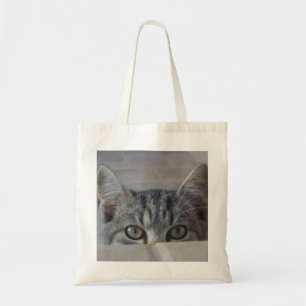 Peek-a-boo kitten tote bag