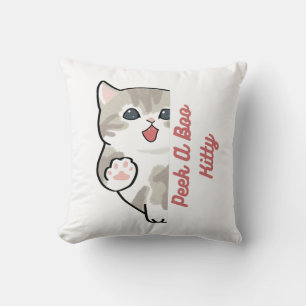 "Peek A Boo Kitty Doux Coussin de Chat"
