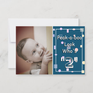 Peek a boo look who's 2 Baby Birthday | Thank You Card