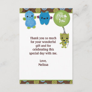 Peek a Boo MONSTERS Thank You 3.5"x5" PABC (FLAT)