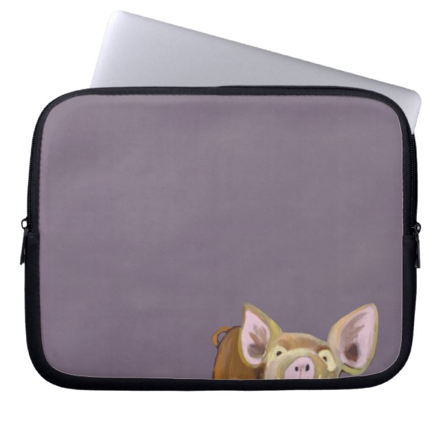 Peek-a-boo Pig Laptop Sleeve (Front)