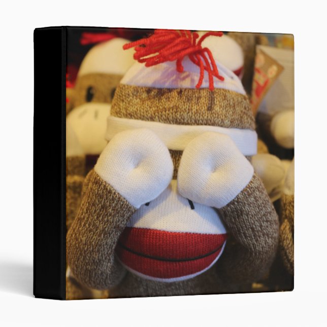 Peek-a-boo Sock Monkey Binder (Front/Spine)