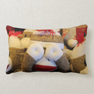 Peek-a-boo Sock Monkey Lumbar Pillow