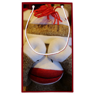 Peek-a-boo Sock Monkey Small Gift Bag