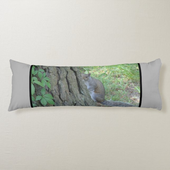 Peek A Boo Squirrel - Body Pillow (Front)