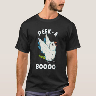 Peek-A-Boooo Ghost Parrot I Green Monk Parakeet Qu T-Shirt