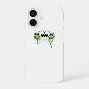 Peek-a-Slime! Cute Goo Monster Peeking Design iPhone 16 Case